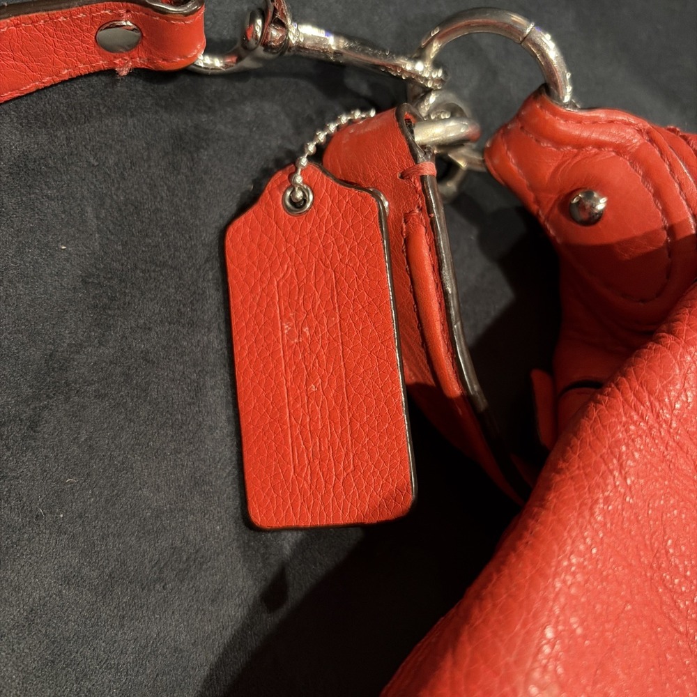 COACH Poppy Perri Hippie Red Leather Crossbody/ Hobo Bag #22421M - Picture 2 of 12